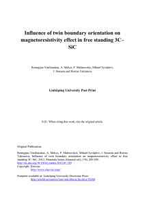 Influence of twin boundary orientation on SiC Linköping University Post Print