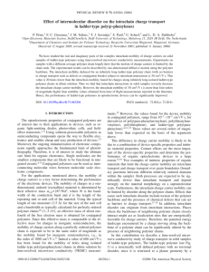 Effect of intermolecular disorder on the intrachain charge transport p P. Prins,