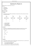 Questions For Physics 2A