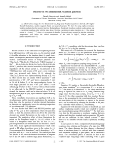 Disorder in two-dimensional Josephson junctions