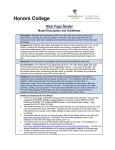 Honors College Web Page Model Model Description and Guidelines