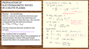PROPAGATION OF ELECTROMAGNETIC WAVES IN A DILUTE PLASMA