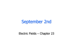 September 2nd Electric Fields – Chapter 23