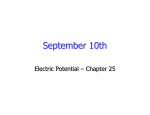 September 10th Electric Potential – Chapter 25