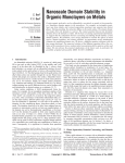 Nanoscale Domain Stability in Organic Monolayers on Metals Z. Suo Y. F. Gao