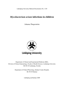 Mycobacterium avium infections in children  Johanna Thegerström