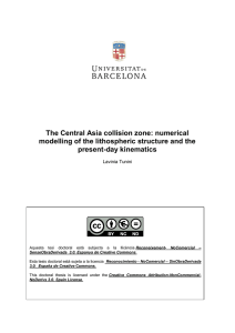 The Central Asia collision zone: numerical present-day kinematics