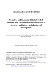Linköping University Post Print Cognitive and linguistic skills in Swedish