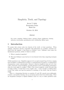 Simplicity, Truth, and Topology Kevin T. Kelly Konstantin Genin Hanti Lin
