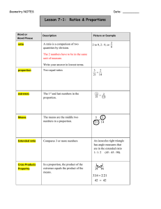 Lesson 7-1:  Ratios &amp; Proportions