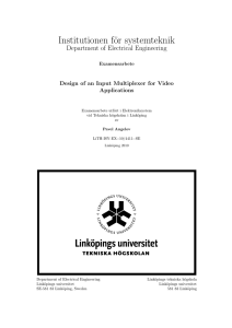 Institutionen för systemteknik Department of Electrical Engineering Applications