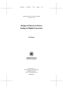 Design of Ultra-Low-Power Analog-to-Digital Converters Dai Zhang