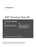 SAT Practice Test #2 IMPORTANT REMINDERS