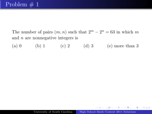 The left-hand side is an even number unless m or... ≥ 1 and 2 − 2 ≤ 0.