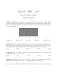 High School Math Contest University of South Carolina January 31st, 2015