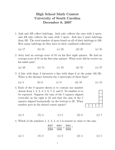 High School Math Contest University of South Carolina December 8, 2007