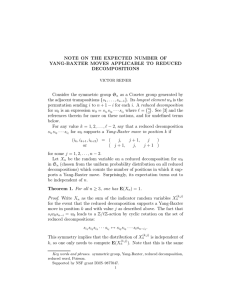 NOTE ON THE EXPECTED NUMBER OF YANG-BAXTER MOVES APPLICABLE TO REDUCED DECOMPOSITIONS