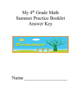 My 4 Grade Math Summer Practice Booklet Answer Key