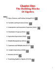 Chapter One: The Building Blocks Of Algebra