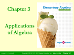 Chapter 3 Applications of Algebra Chapter 3-1
