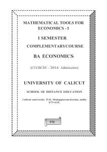 BA  ECONOMICS  UNIVERSITY  OF  CALICUT I SEMESTER