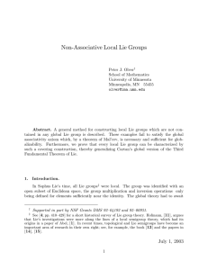 Non-Associative Local Lie Groups