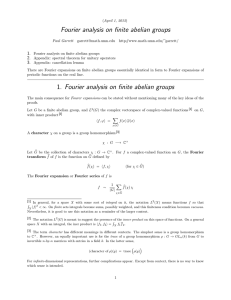 Fourier analysis on finite abelian groups 1.