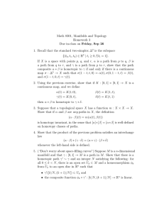 Math 8301, Manifolds and Topology Homework 3