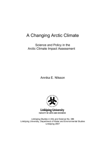 A Changing Arctic Climate Science and Policy in the