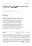 Effective media reporting of sea level rise projections: 1989–2009