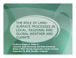 THE ROLE OF LAND - SURFACE PROCESSES IN LOCAL, REGIONAL AND