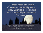 Consequences of Climate Change and Variability in the for a Vulnerability Assessment
