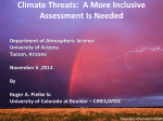 Climate Threats:  A More Inclusive Assessment Is Needed