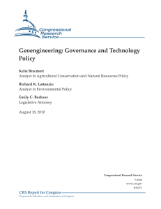 Geoengineering: Governance and Technology Policy