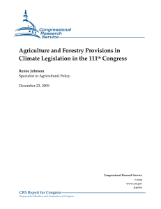 Agriculture and Forestry Provisions in Climate Legislation in the 111 Congress