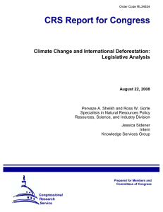 Climate Change and International Deforestation: Legislative Analysis