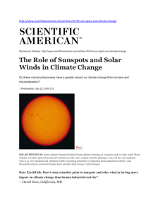 The Role of Sunspots and Solar Winds in Climate Change