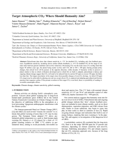 Target Atmospheric CO : Where Should Humanity Aim?