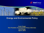 Energy and Environmental Policy Frank Prager Vice President, Environmental Policy &amp; Services