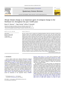 Abrupt climate change as an important agent of ecological change... Northeast U.S. throughout the past 15,000 years