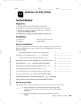 5.1 MODELS OF THE ATOM Section Review Objectives