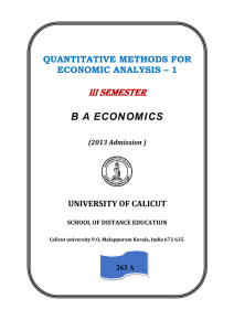 Quantitative Methods For Economic Analysis  1 - III Sem (2013 Admission)