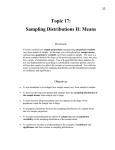 Topic 17: Sampling Distributions II: Means 33
