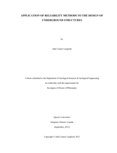 APPLICATION OF RELIABILITY METHODS TO THE DESIGN OF UNDERGROUND STRUCTURES