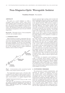 Non-Magneto-Optic Waveguide Isolator Namkhun Srisanit , Non-member