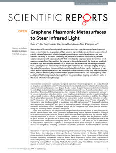 Graphene Plasmonic Metasurfaces to Steer Infrared Light www.nature.com/scientificreports Zubin Li