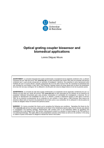 Optical grating coupler biosensor and biomedical applications  Lorena Diéguez Moure