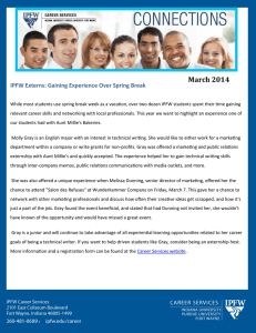 March 2014 IPFW Externs: Gaining Experience Over Spring Break