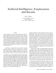 Artificial  Intelligence,  Employment and  Income Art~jicaal  Intellzgence