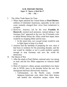 U.S. History Notes Chapter 35: “America in World War II”